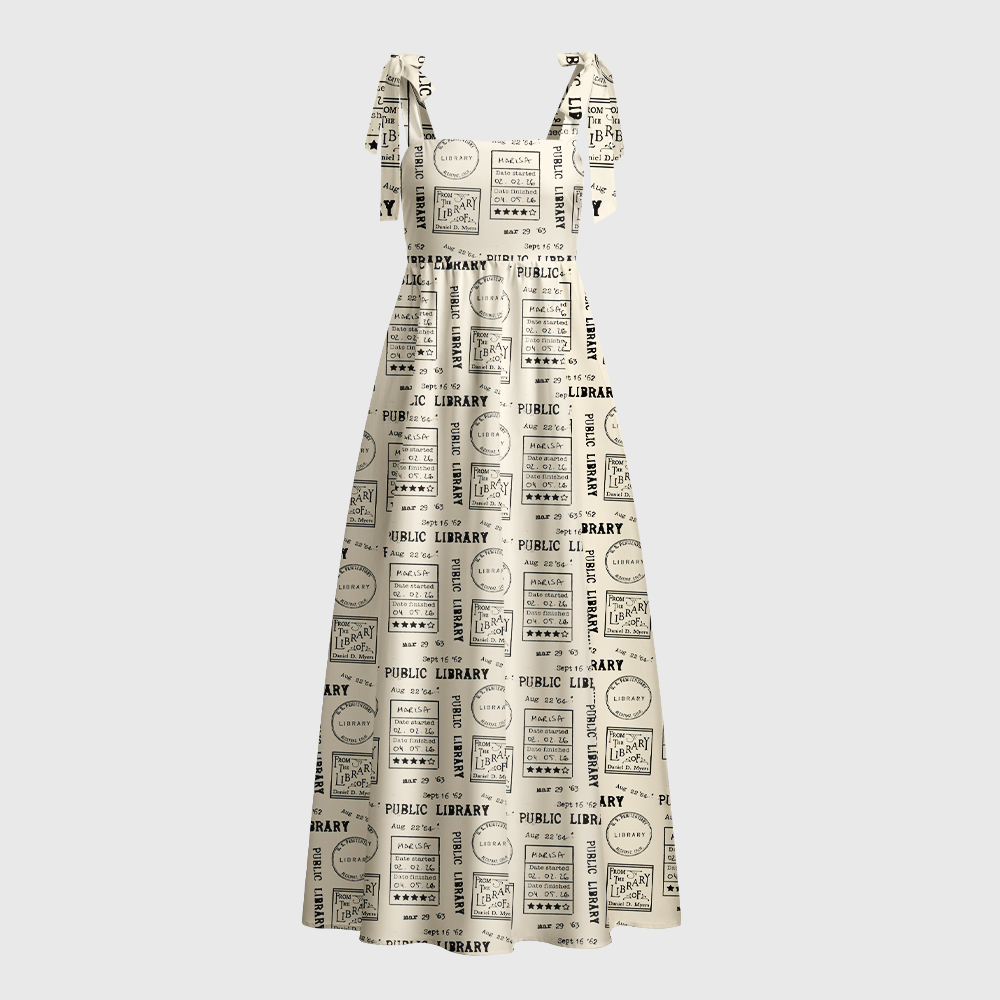 Pagewings Public Library Tie Shoulder Maxi Dress
