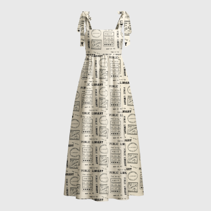 Pagewings Public Library Tie Shoulder Maxi Dress