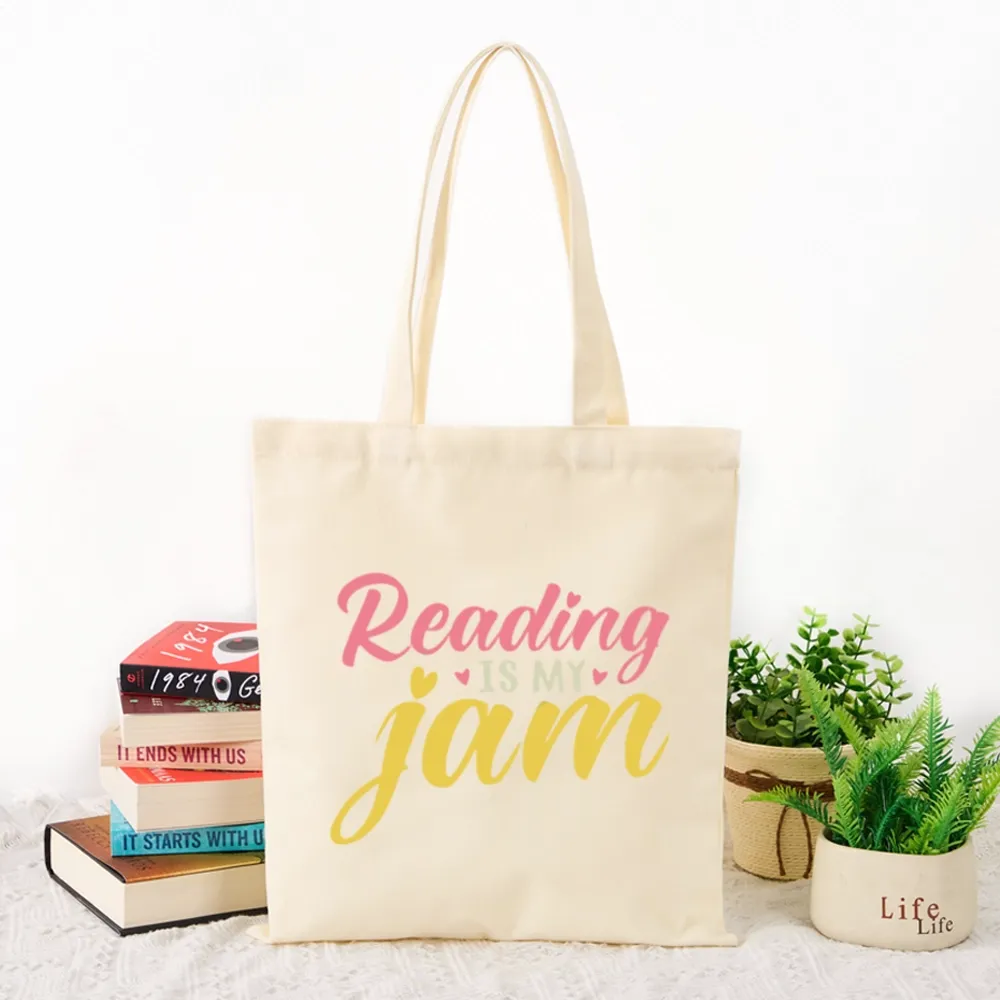Pagewings Reading is My Jam Lovers Gift Tote Bag