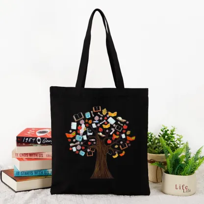 Pagewings Book Tree Vintage Graphic Lovers Gift Tote Bag