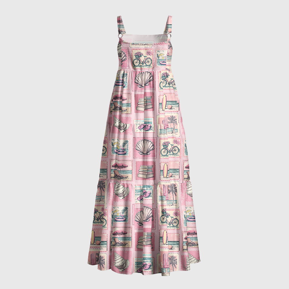 Pagewings Retro Beach Book Lover Maxi Dress