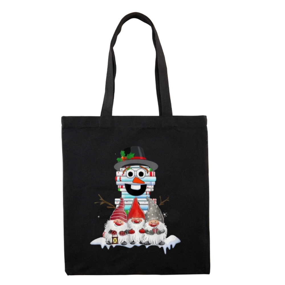 Pagewings Snowman Book Christmas Stack Gnome Librarian Book Gift Tote Bag