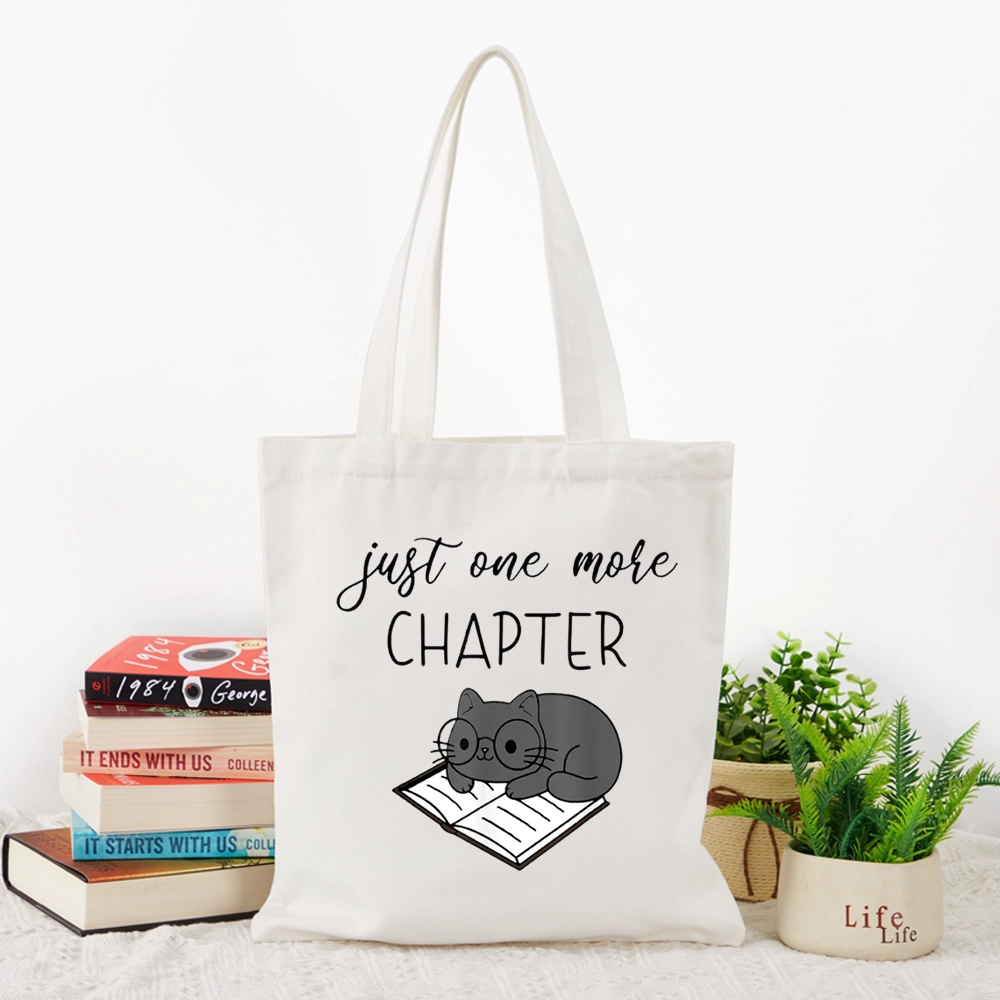 Pagewings Book Worm Reading Cat Gift Tote Bag