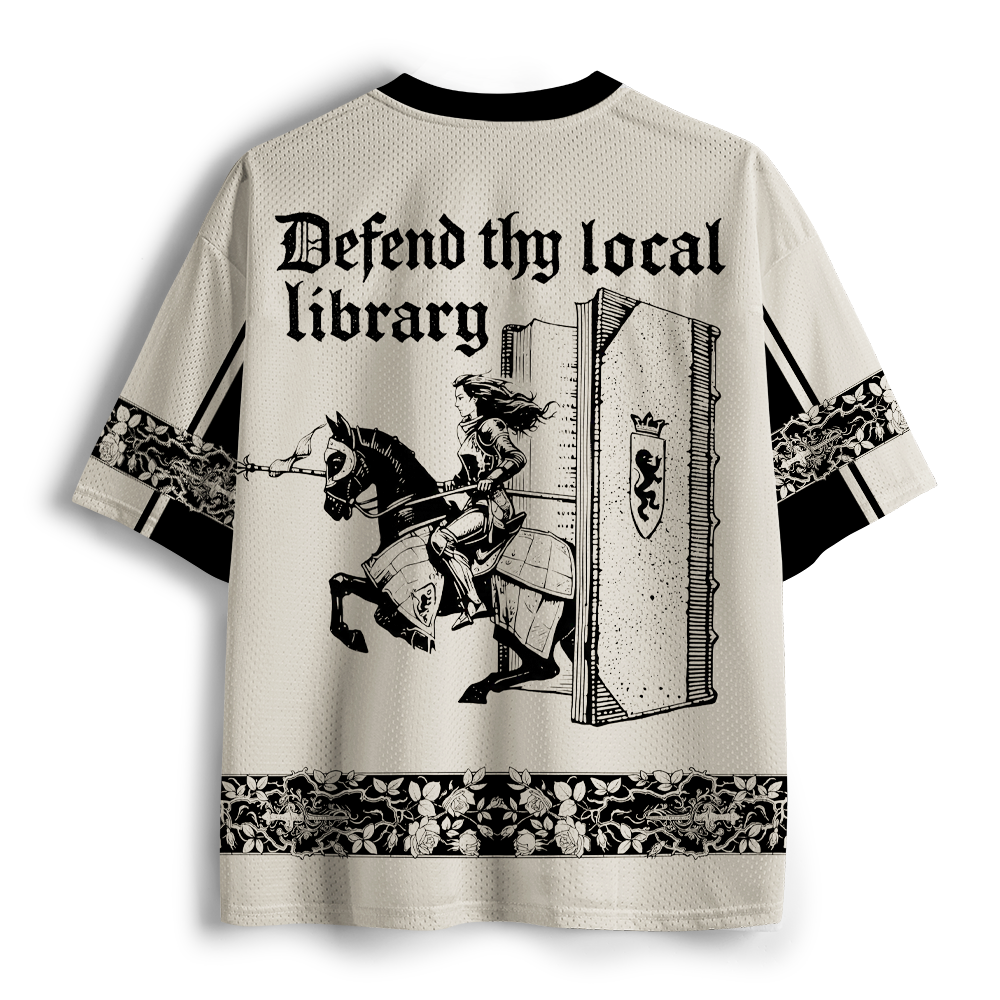 Pagewings Defend Thy Local Library Unisex Mesh Jersey
