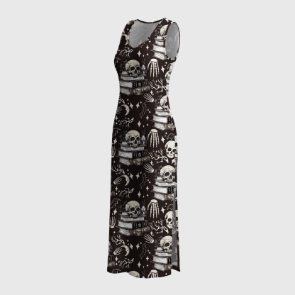 Pagewings Skeleton Book Crochet Maxi Dress