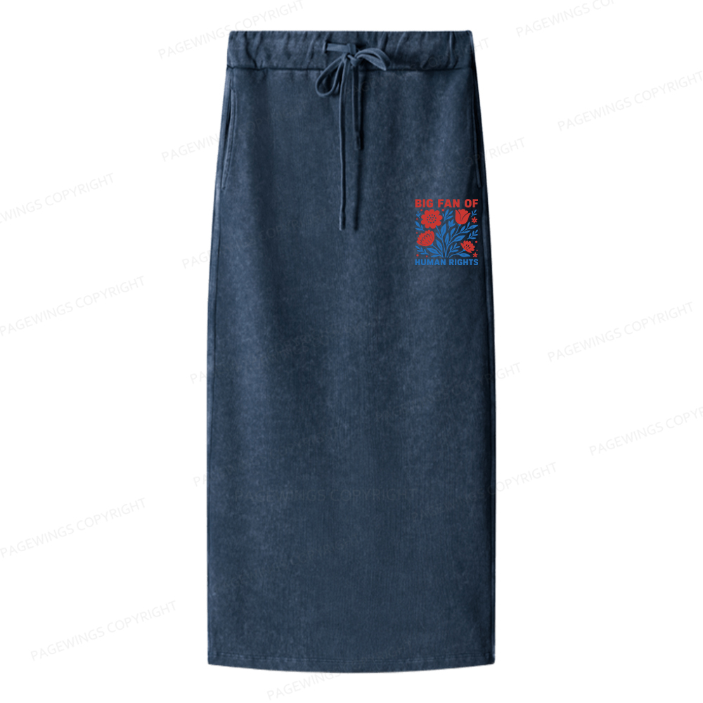 Pagewings Sapphic Tendencies Women Washed Long Skirts