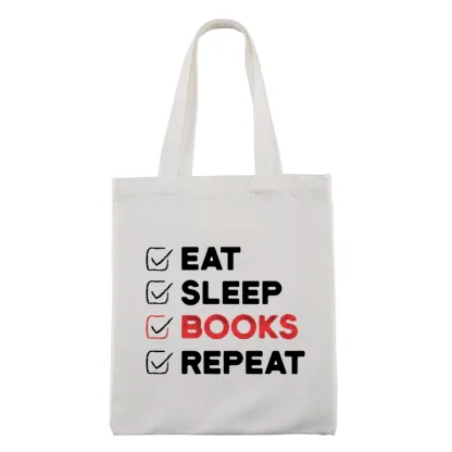 Pagewings Eat Sleep Books Repeat Lovers Gift Tote Bag