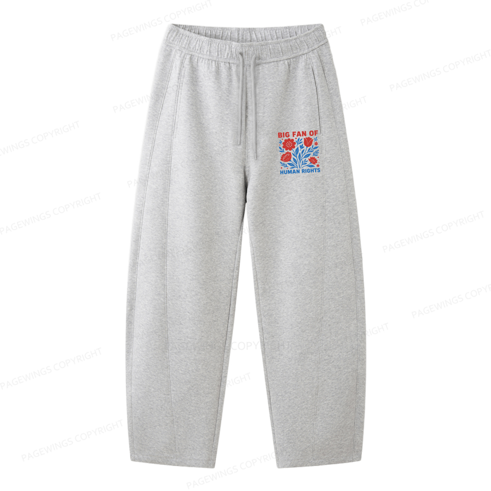 Pagewings Big Fan Of Human Rights Unisex Barrel Sweatpants