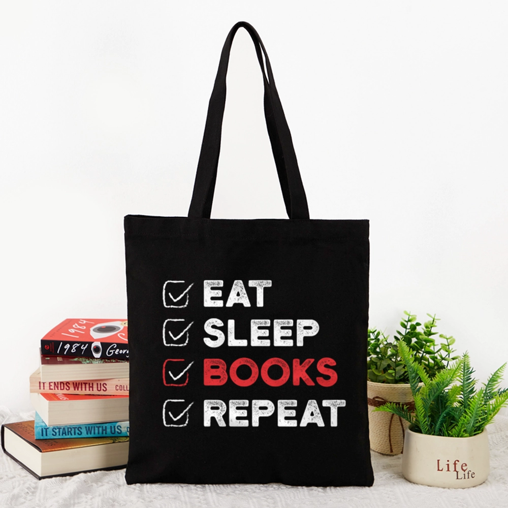 Pagewings Eat Sleep Books Repeat Lovers Gift Tote Bag