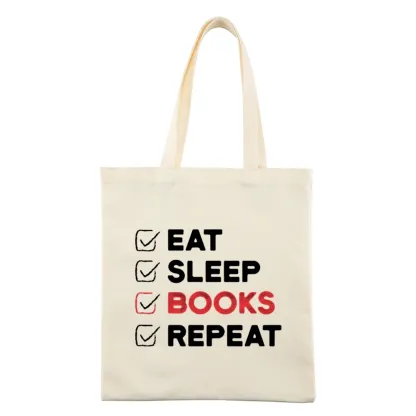 Pagewings Eat Sleep Books Repeat Lovers Gift Tote Bag