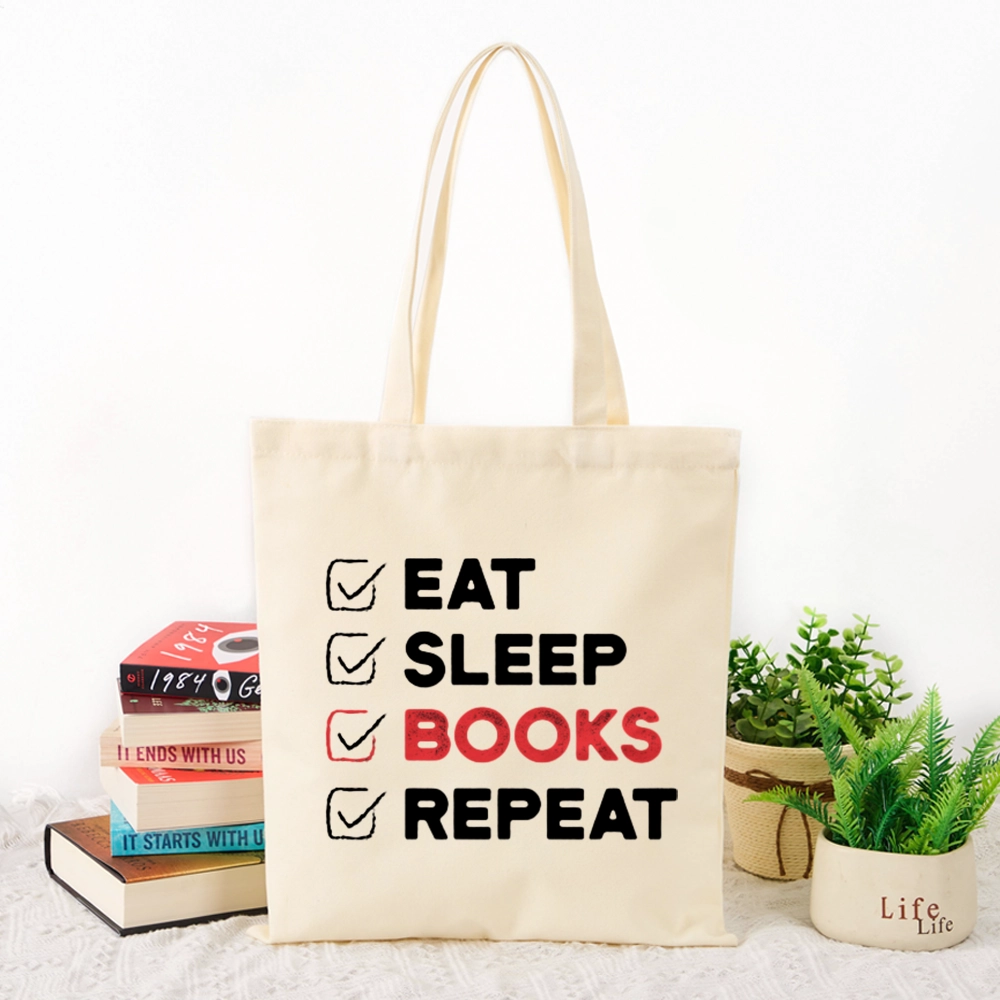 Pagewings Eat Sleep Books Repeat Lovers Gift Tote Bag