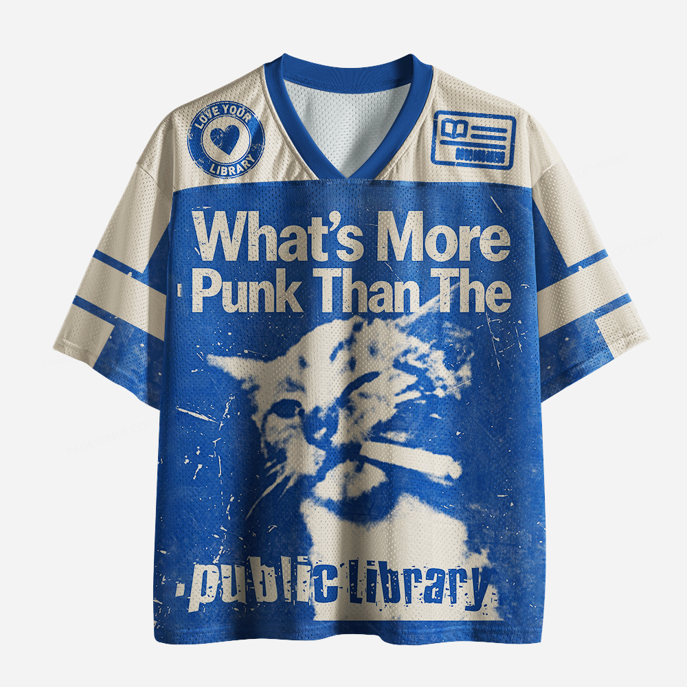 Pagewings What’s More Punk Than The  Public Library Unisex Mesh Jersey