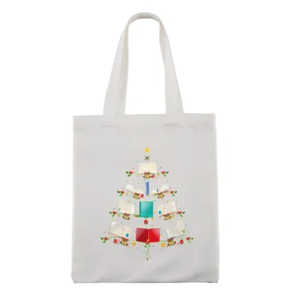 Pagewings Book Christmas Tree Lovers Gift Tote Bag