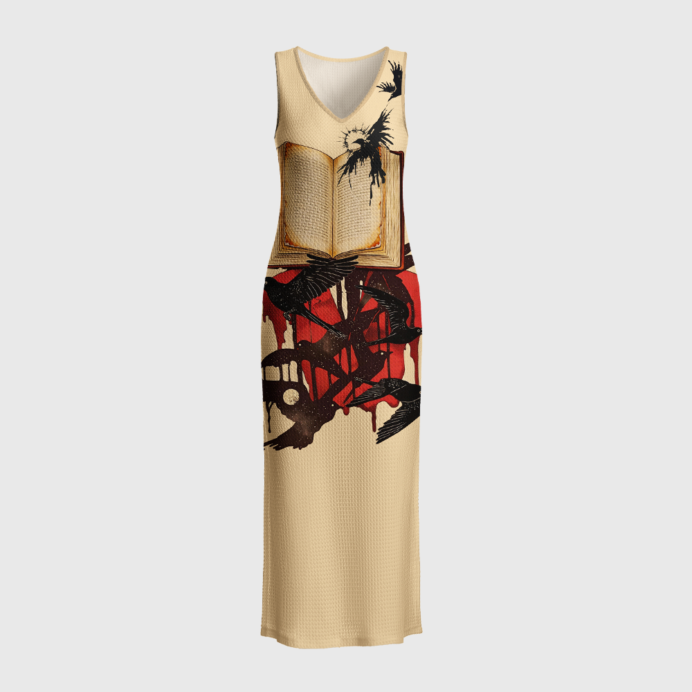 Pagewings Gothic Ravens of Literature Crochet Maxi Dress