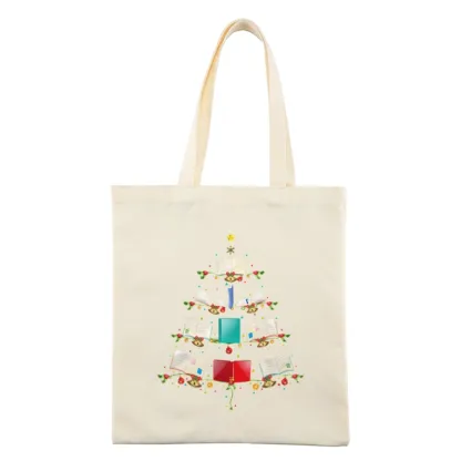 Pagewings Book Christmas Tree Lovers Gift Tote Bag
