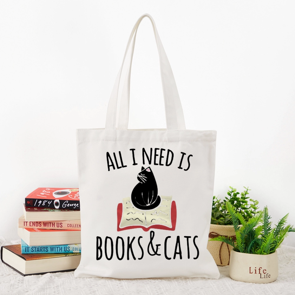 Pagewings All I Need Is Book & Cat Lovers Gift Tote Bag