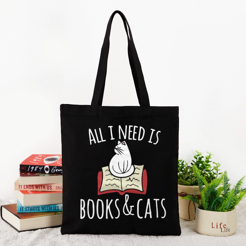Pagewings All I Need Is Book & Cat Lovers Gift Tote Bag
