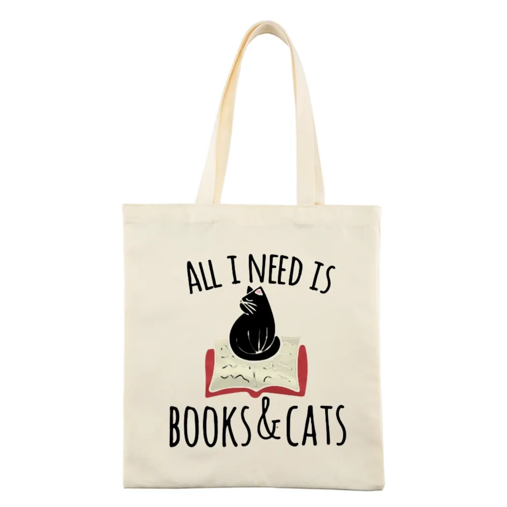 Pagewings All I Need Is Book & Cat Lovers Gift Tote Bag