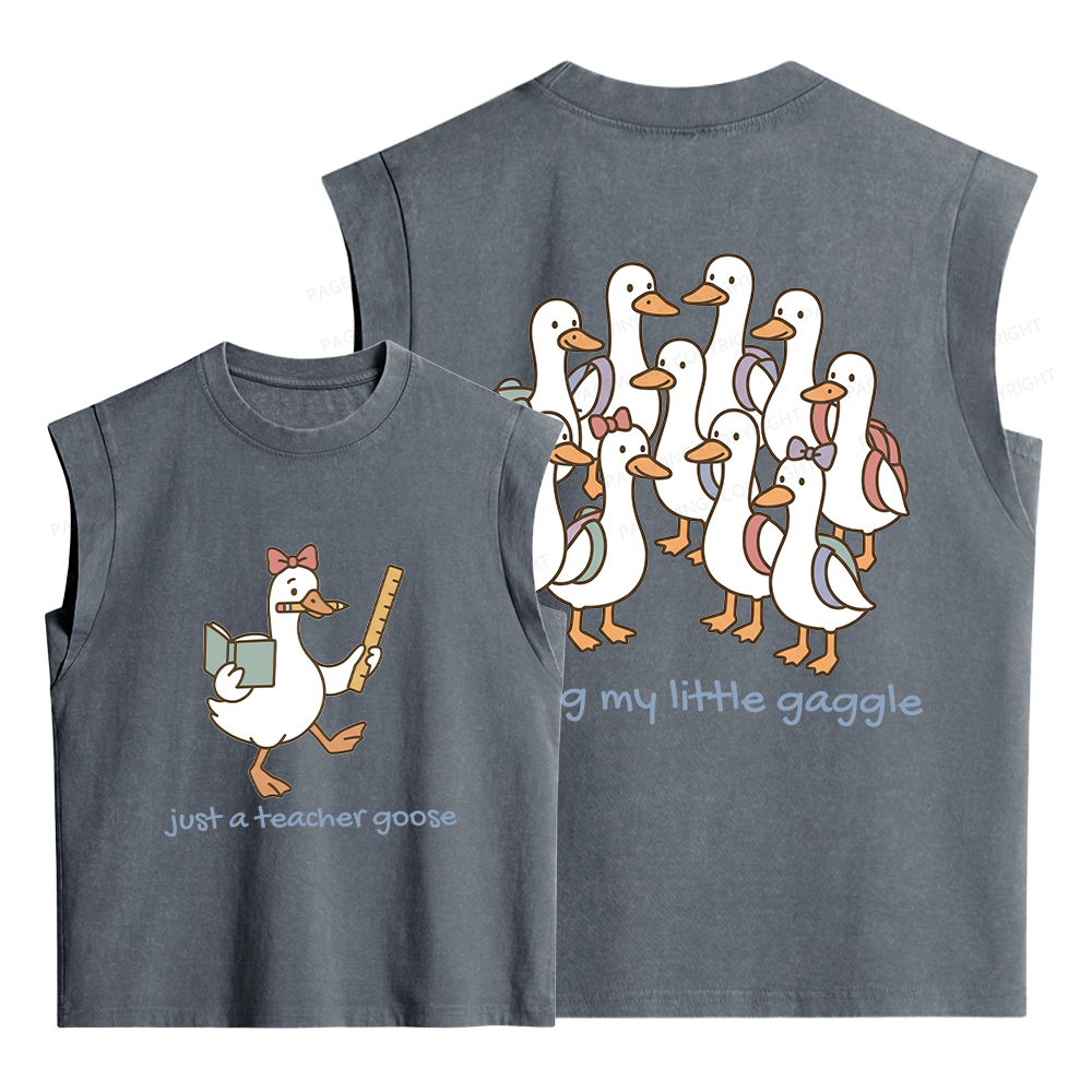 Pagewings Leading My Little Gaggle Women's Washed Tank Top