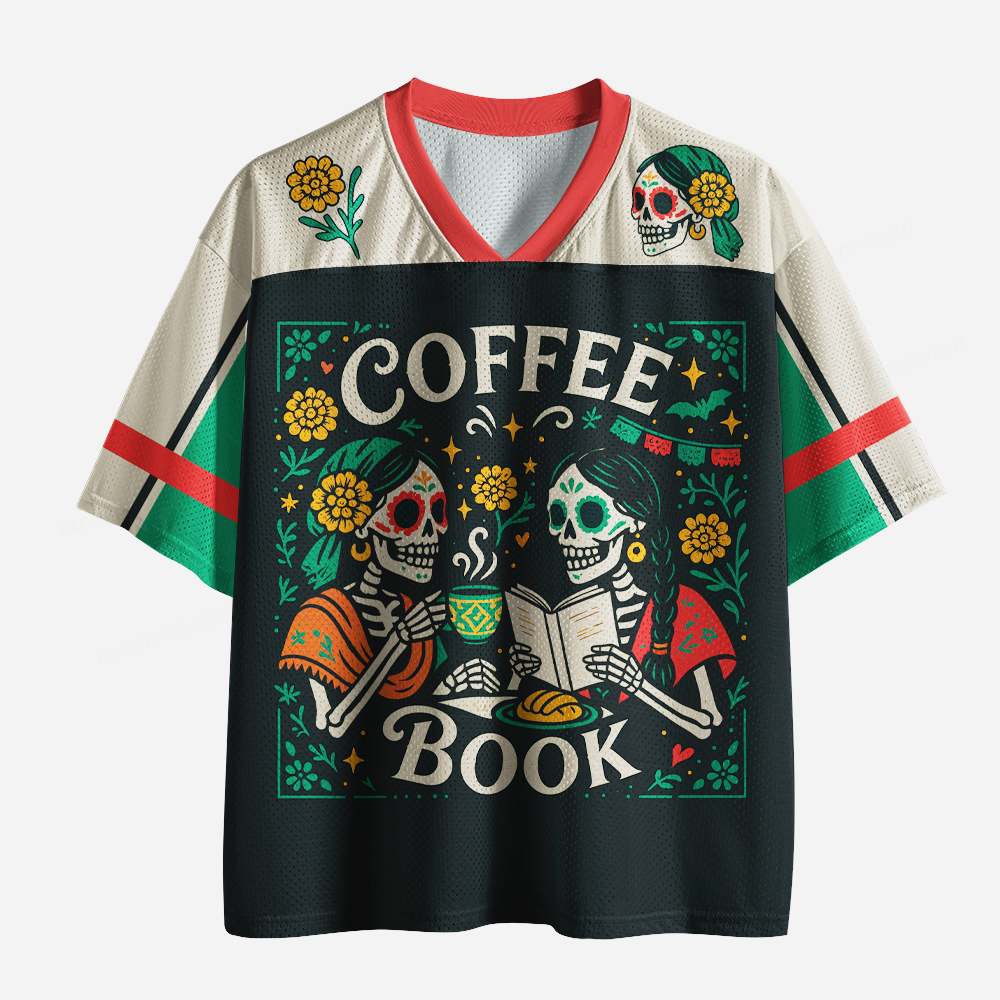 Pagewings Coffee Book Unisex Mesh Jersey