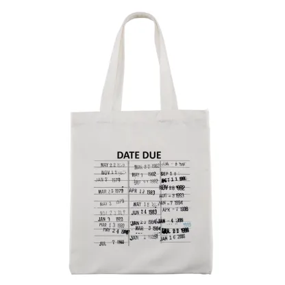 Pagewings Library Card Due Date Tote Bag