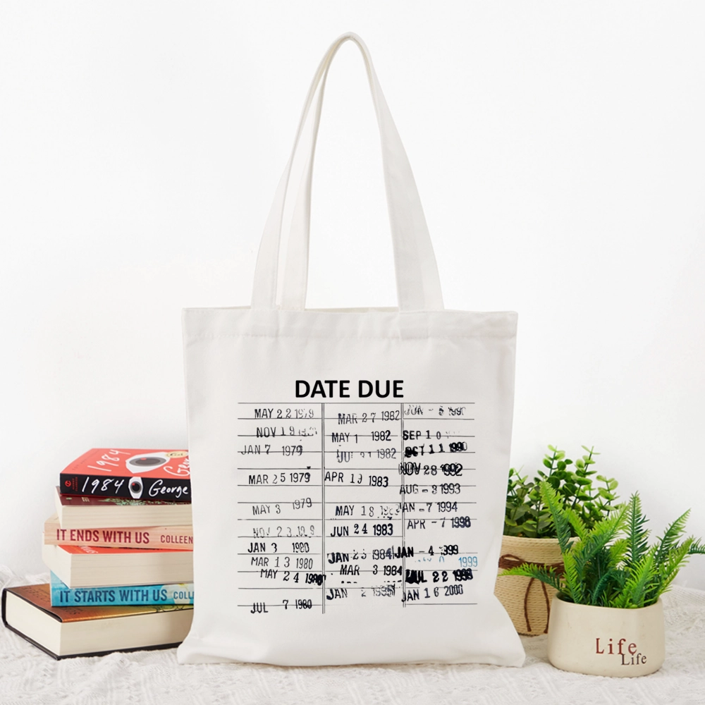 Pagewings Library Card Due Date Tote Bag