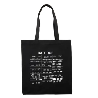 Pagewings Library Card Due Date Tote Bag
