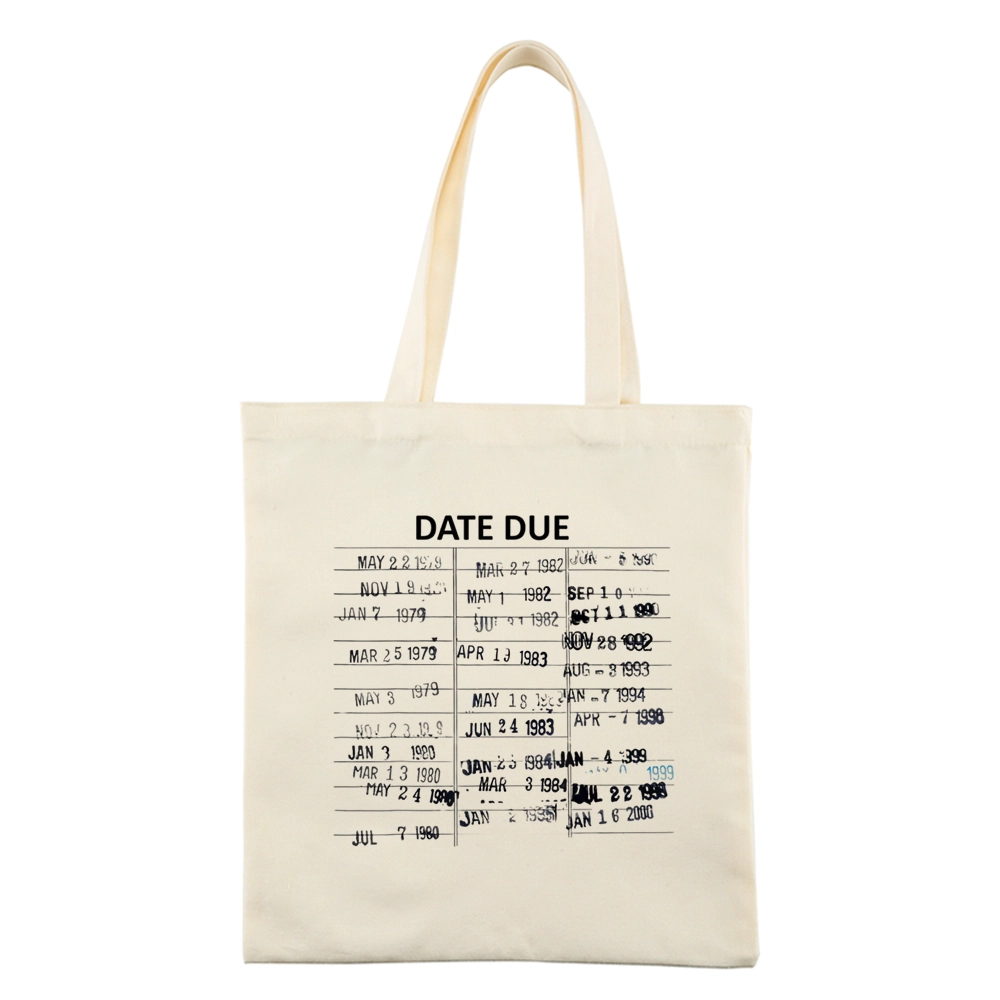Pagewings Library Card Due Date Tote Bag