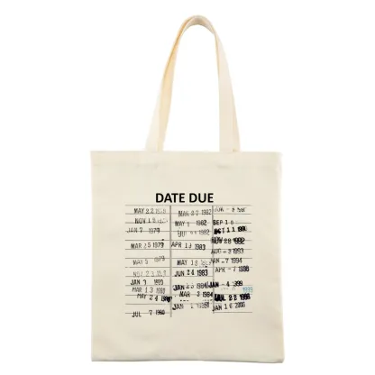 Pagewings Library Card Due Date Tote Bag