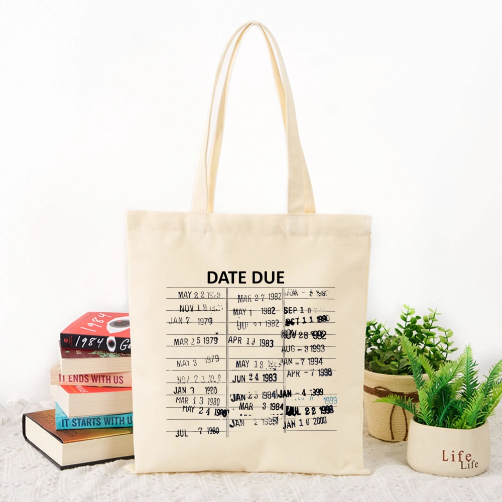 Pagewings Library Card Due Date Tote Bag