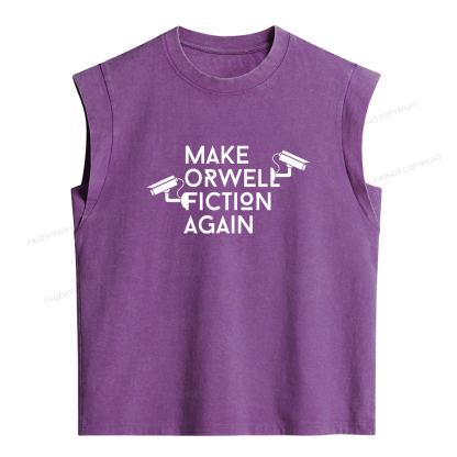 Pagewings Make Orwell Fiction Again Bookish Women's Washed Tank Top