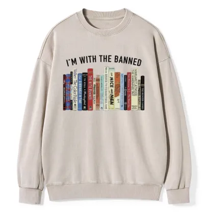 Pagewings I'm With The Banned Reading Unisex Washed Sweatshirt