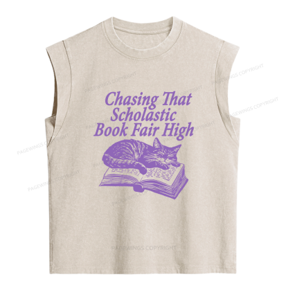 Pagewings Book Fair High Bookish Women's Washed Tank Top