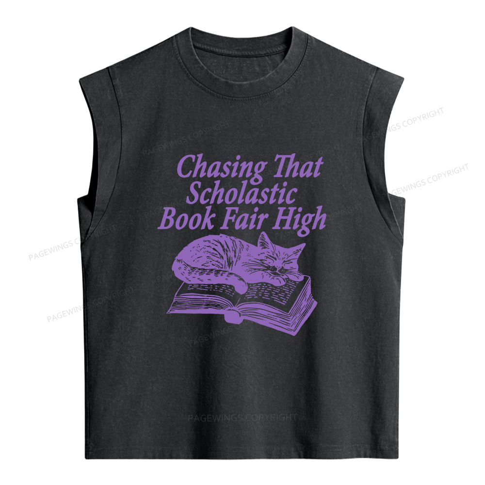 Pagewings Book Fair High Bookish Women's Washed Tank Top