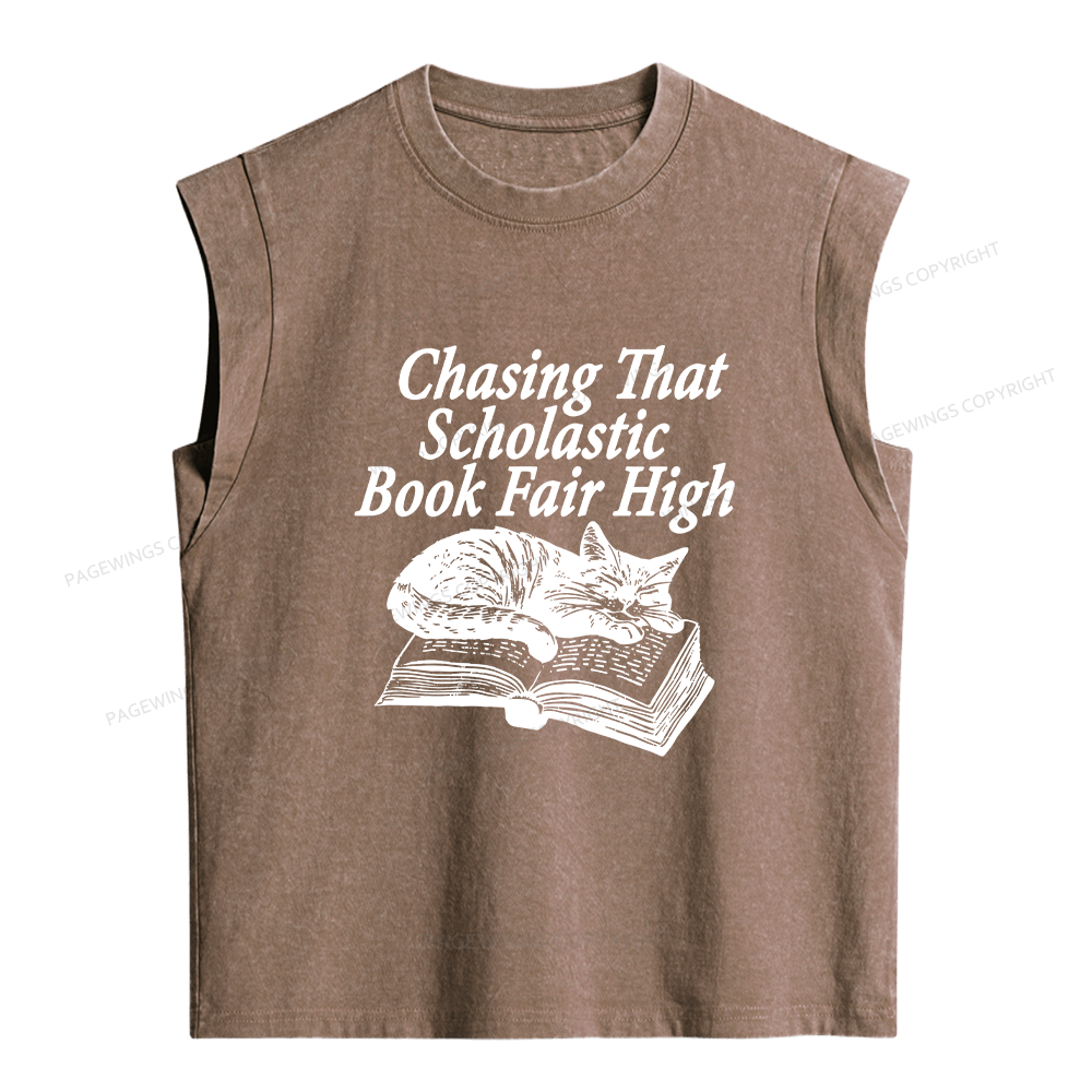 Pagewings Book Fair High Bookish Women's Washed Tank Top