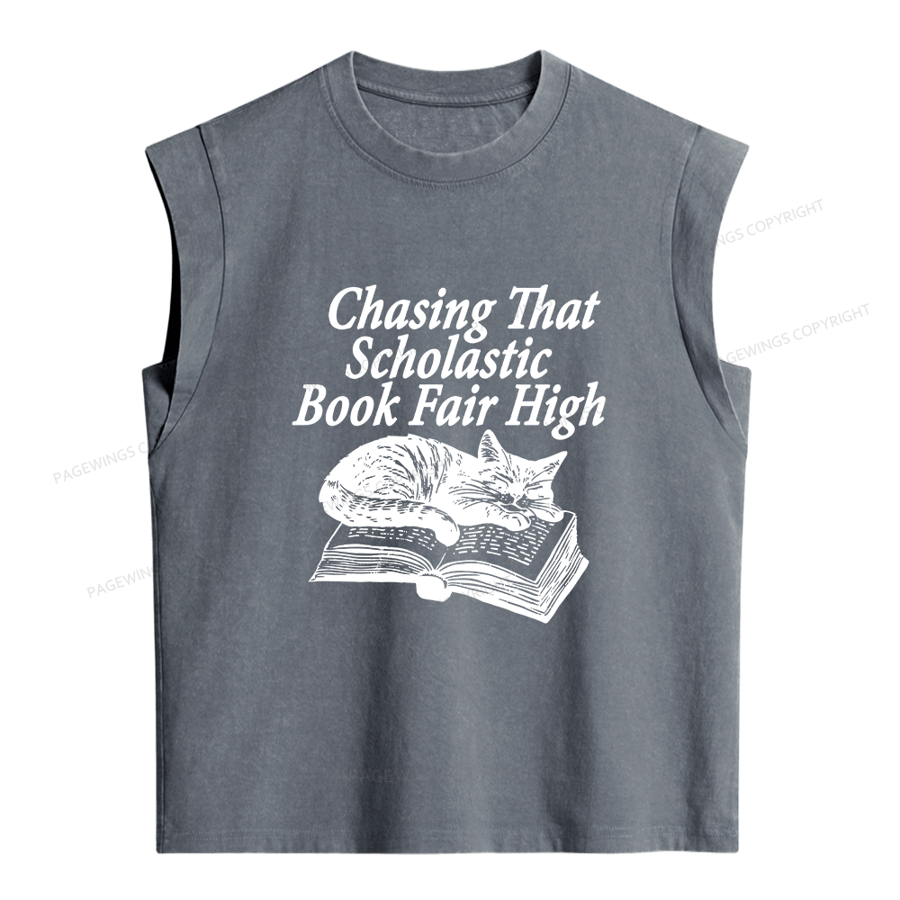 Pagewings Book Fair High Bookish Women's Washed Tank Top