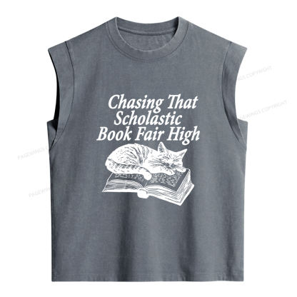Pagewings Book Fair High Bookish Women's Washed Tank Top