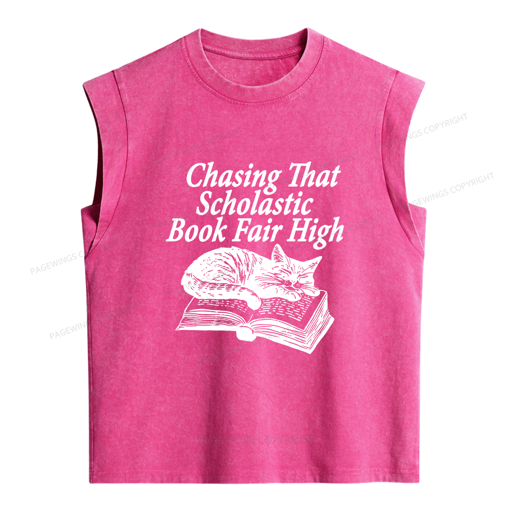 Pagewings Book Fair High Bookish Women's Washed Tank Top
