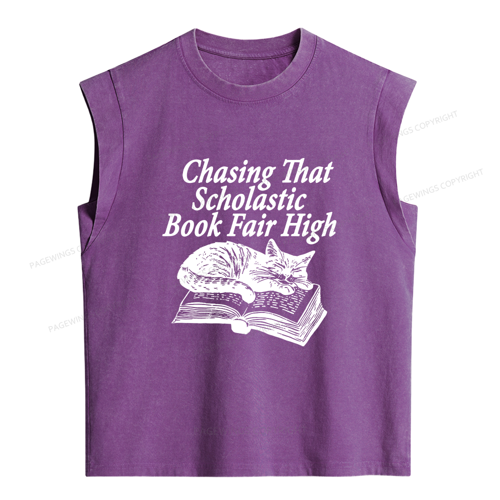 Pagewings Book Fair High Bookish Women's Washed Tank Top