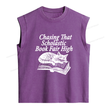 Pagewings Book Fair High Bookish Women's Washed Tank Top