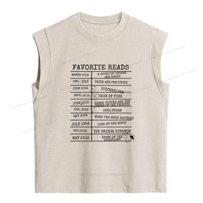 Pagewings Personalized Bookshelf Bookish Women's Washed Tank Top