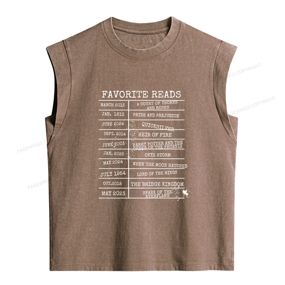 Pagewings Personalized Bookshelf Bookish Women's Washed Tank Top