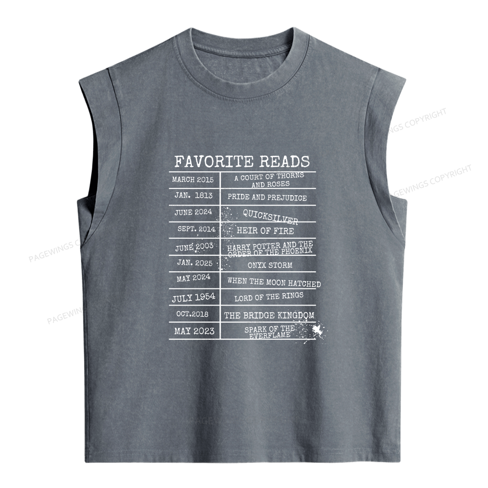 Pagewings Personalized Bookshelf Bookish Women's Washed Tank Top
