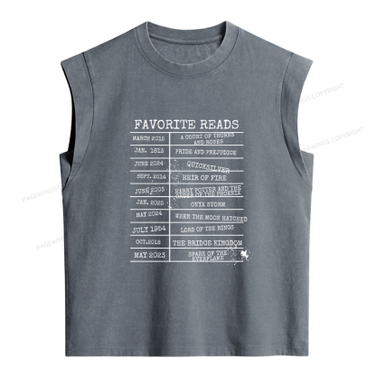 Pagewings Personalized Bookshelf Bookish Women's Washed Tank Top