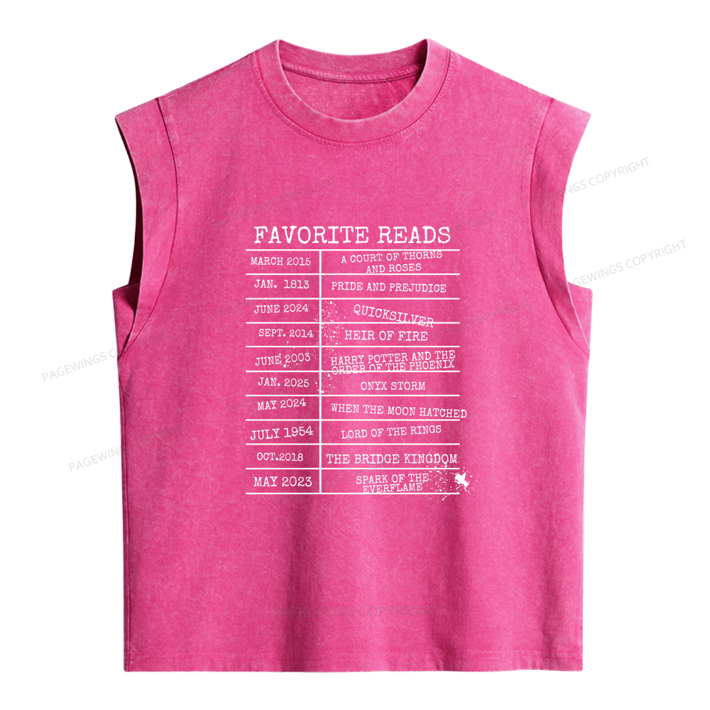 Pagewings Personalized Bookshelf Bookish Women's Washed Tank Top