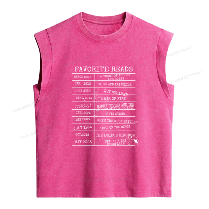 Pagewings Personalized Bookshelf Bookish Women's Washed Tank Top