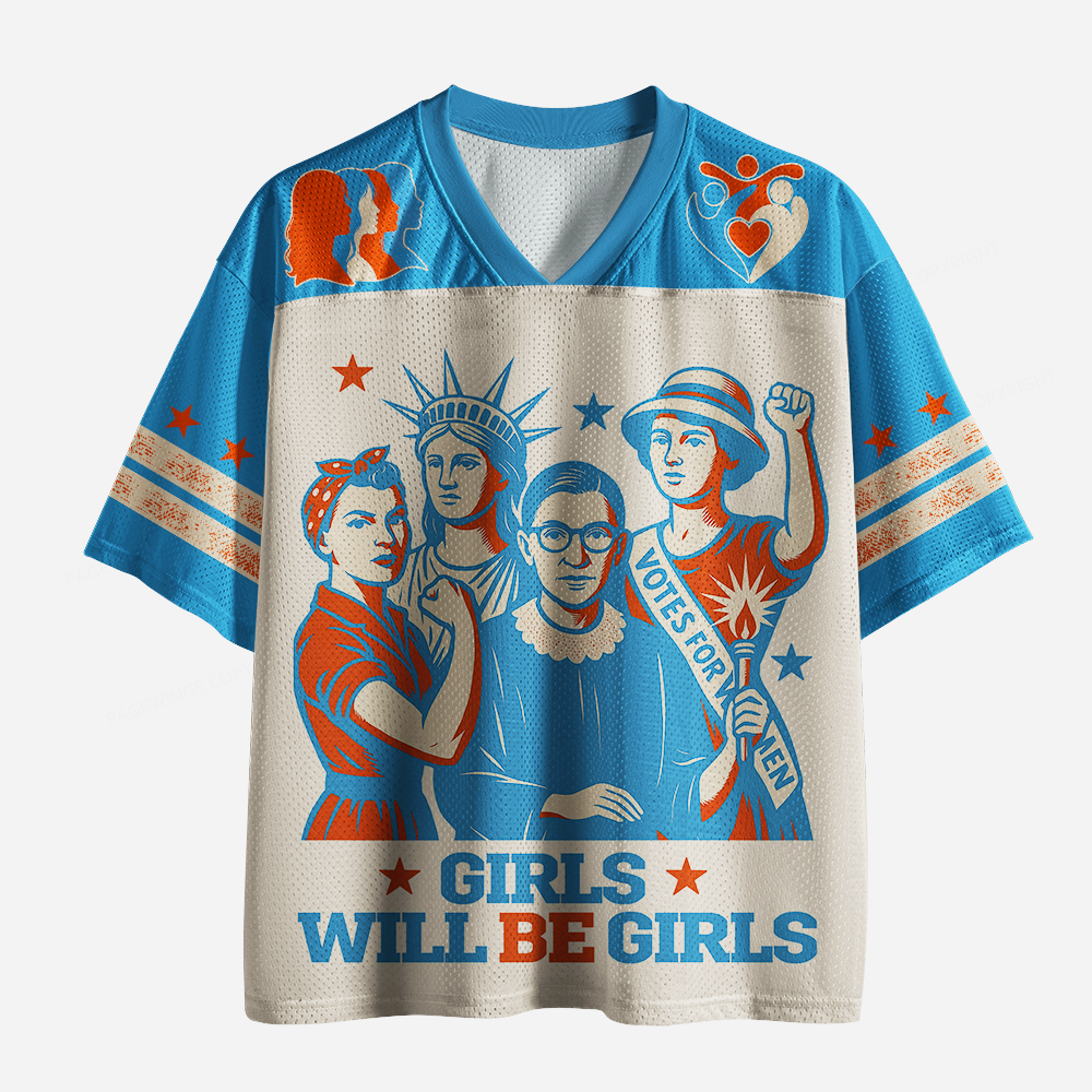 Pagewings Girls Will Be Girls Unisex Mesh Jersey