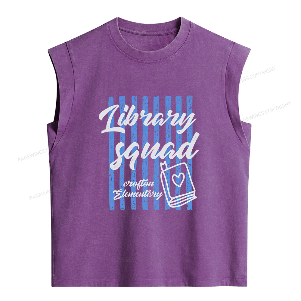 Pagewing Personalized Librarian Women's Washed Tank Top