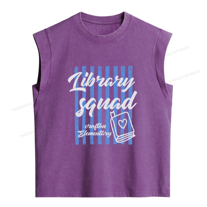 Pagewing Personalized Librarian Women's Washed Tank Top