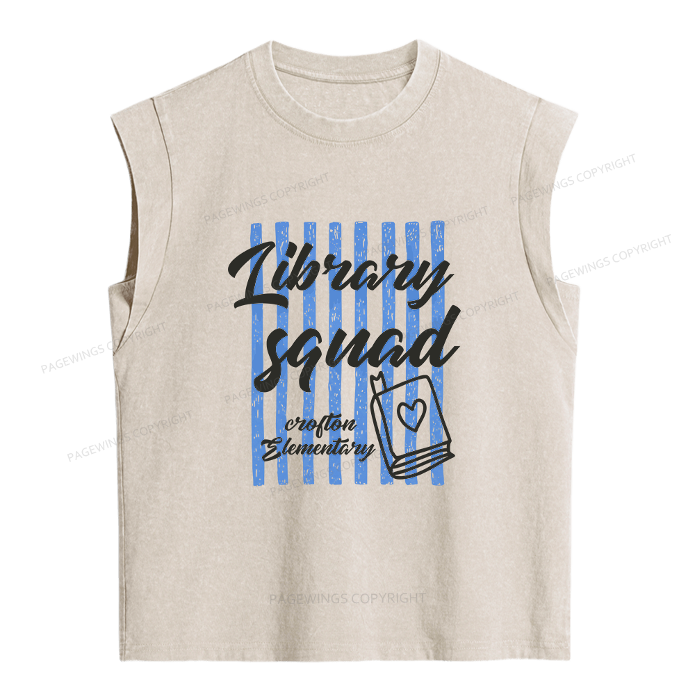 Pagewing Personalized Librarian Women's Washed Tank Top